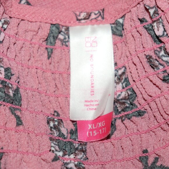 🌸💗🌷 Pink Floral Blouse · No Boundaries · Size XL - Picture 2 of 5